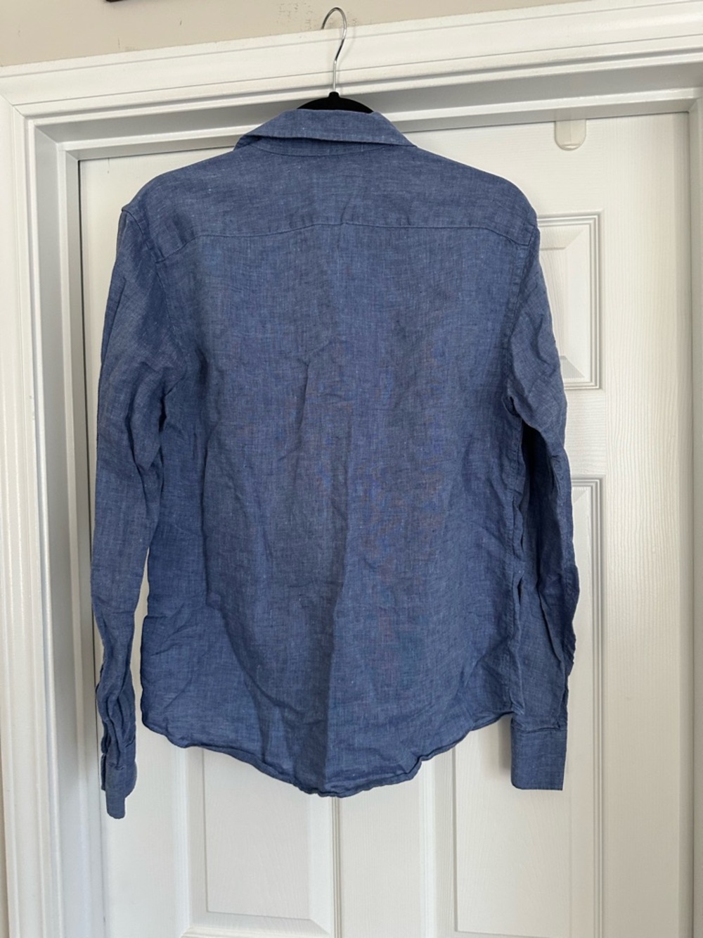 Untuckit Shirt Mens Sz M Blue 100% Linen Wrinkle Resistant Button Down Slim Fit - Picture 7 of 10